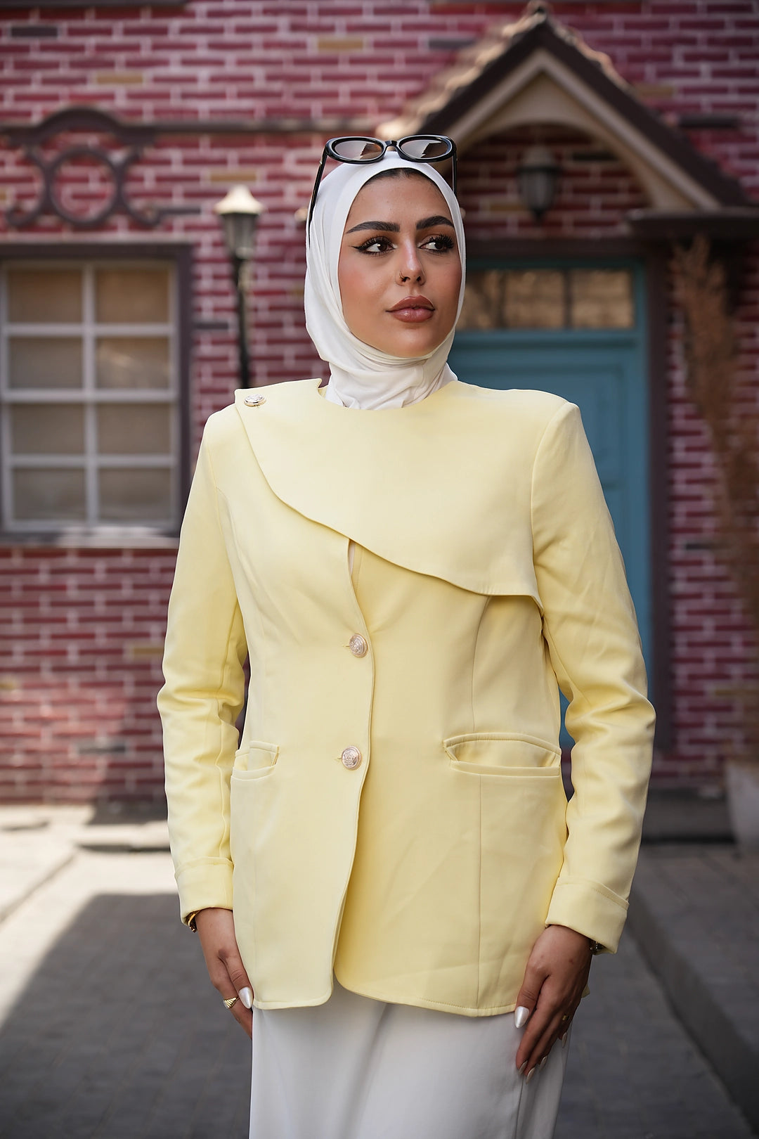 Royal curve butter yellow blazer