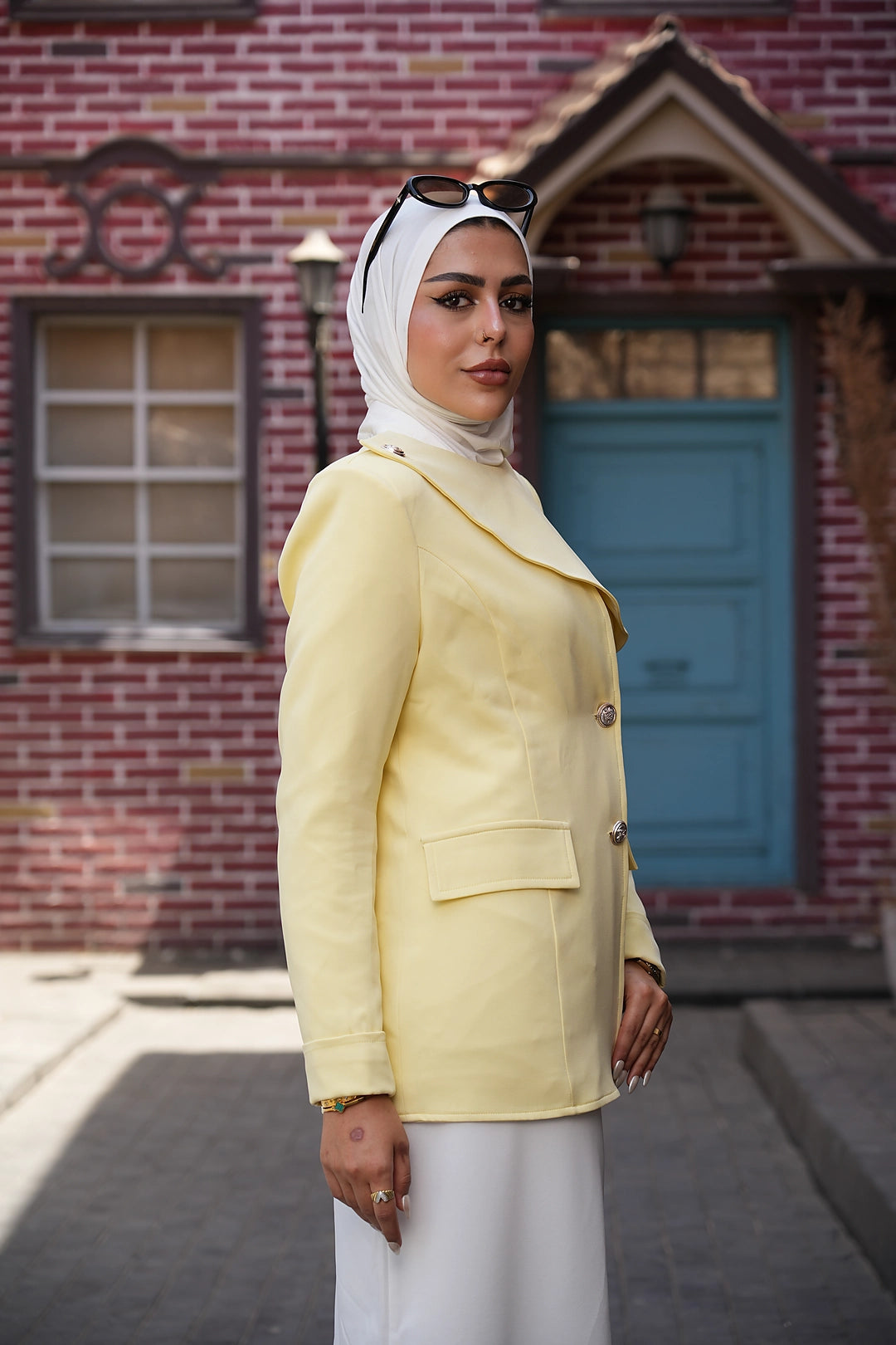 Royal curve butter yellow blazer