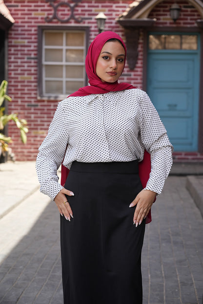 Polka Dot White Cotton Shirt
