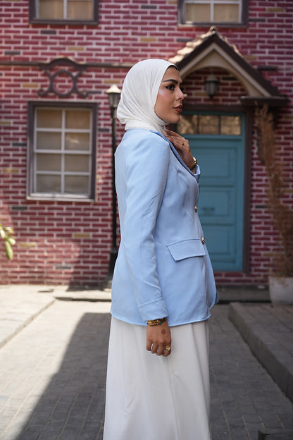 Royal curve pastel blue blazer