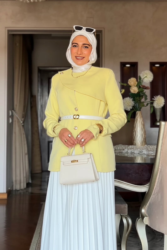 Royal curve butter yellow blazer
