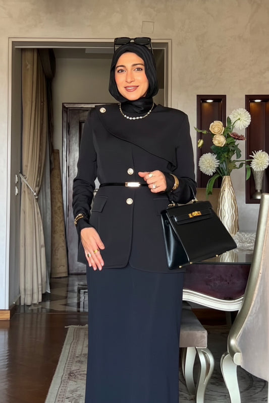 Royal curve black blazer