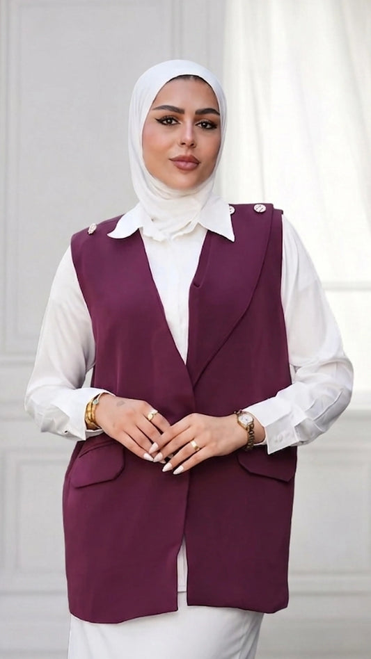 The duo-loom burgundy vest