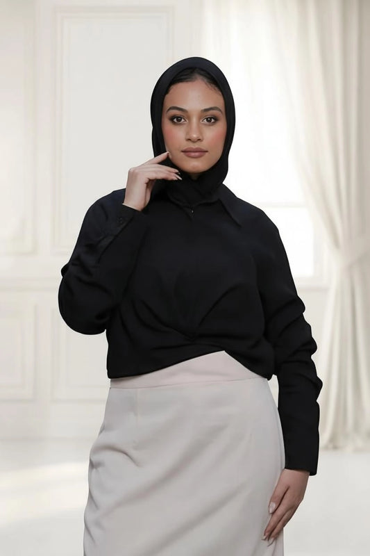 Breathable black cotton Shirt